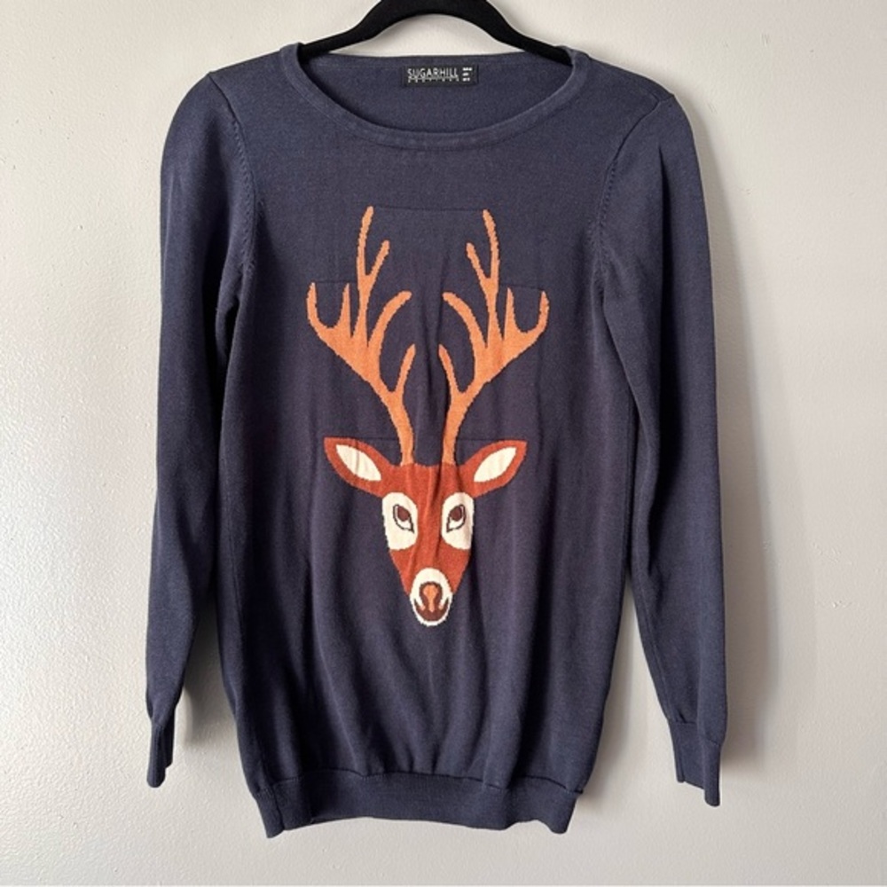 Sugarhill Boutique Navy‎ Blue Reindeer Sweater
